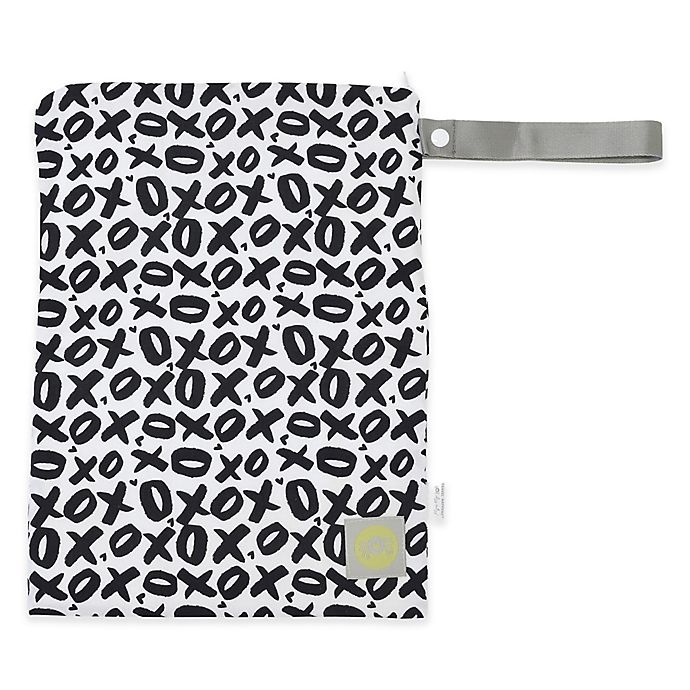 slide 1 of 2, Itzy Ritzy Travel Happens Medium Sealed Wet Bag - XOXO Black/White, 1 ct