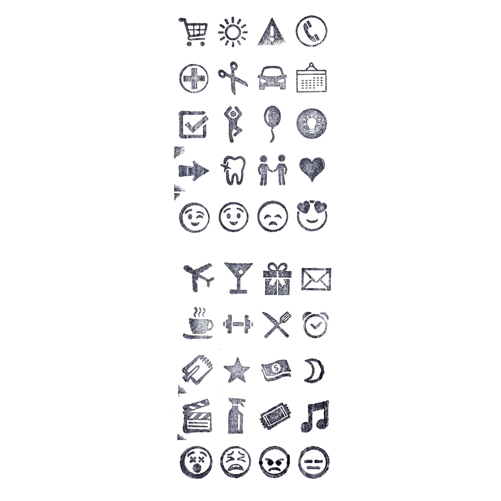 slide 5 of 5, Icon & Emoji Wood Stamp Set By Recollections, 3 in x 4 in x 1 in