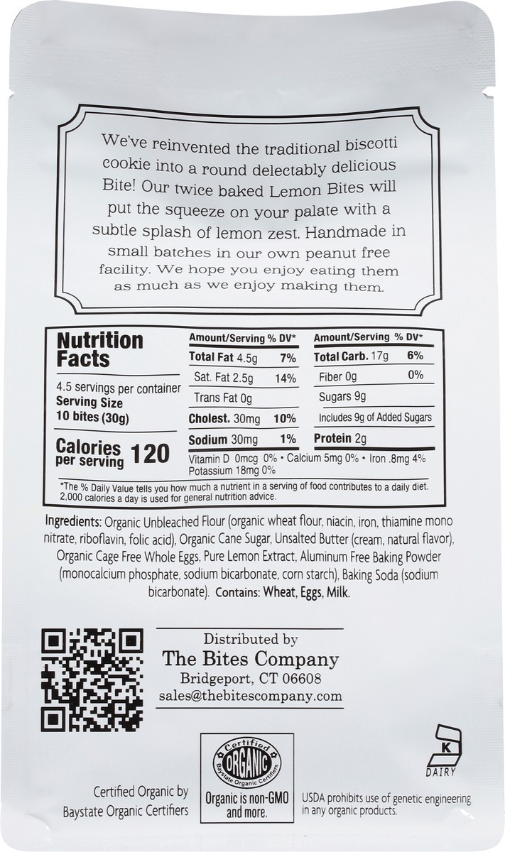 slide 4 of 13, Bites Company Organic Lemon Biscotti Bites, 4.5 oz