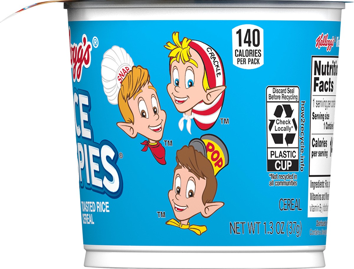 slide 4 of 10, Rice Krispies Kellogg's Rice Krispies Breakfast Cereal Cups, Kids Snacks, Family Breakfast, Original, 1.3oz Cup, 1 Cup, 1.3 oz