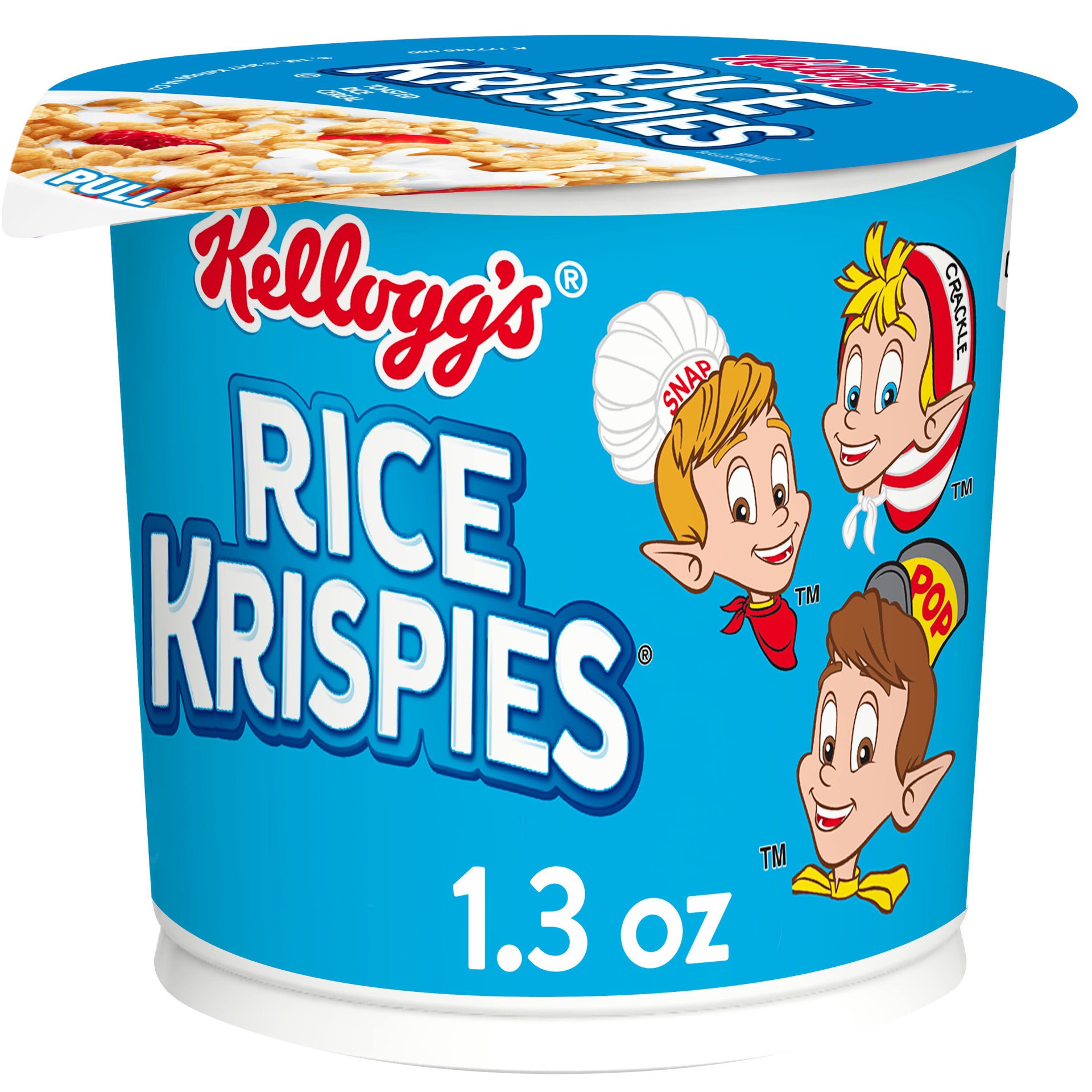 slide 1 of 10, Rice Krispies Kellogg's Rice Krispies Breakfast Cereal Cups, Kids Snacks, Family Breakfast, Original, 1.3oz Cup, 1 Cup, 1.3 oz