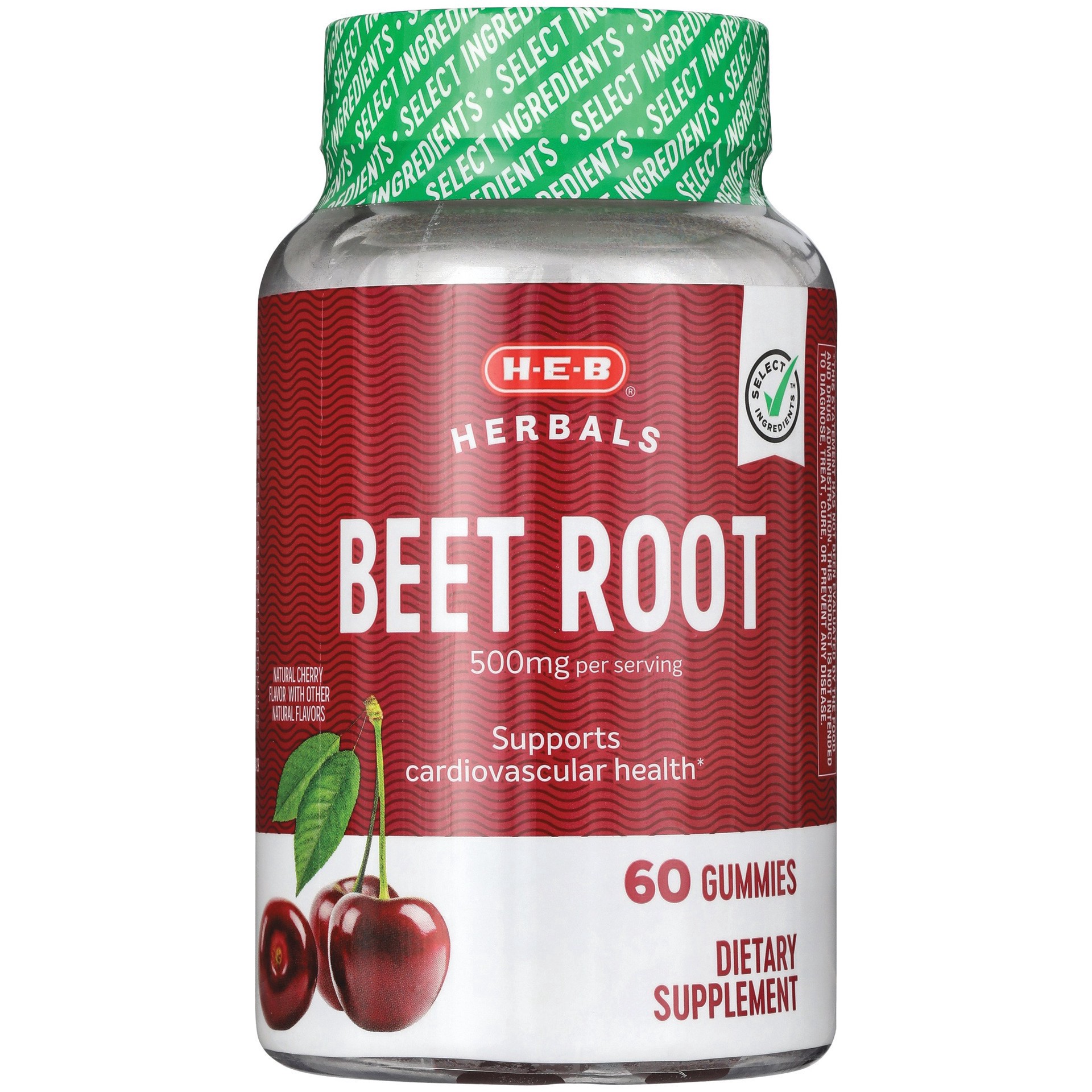 slide 1 of 1, H-E-B Herbals Beet Root Gummies, 60 ct