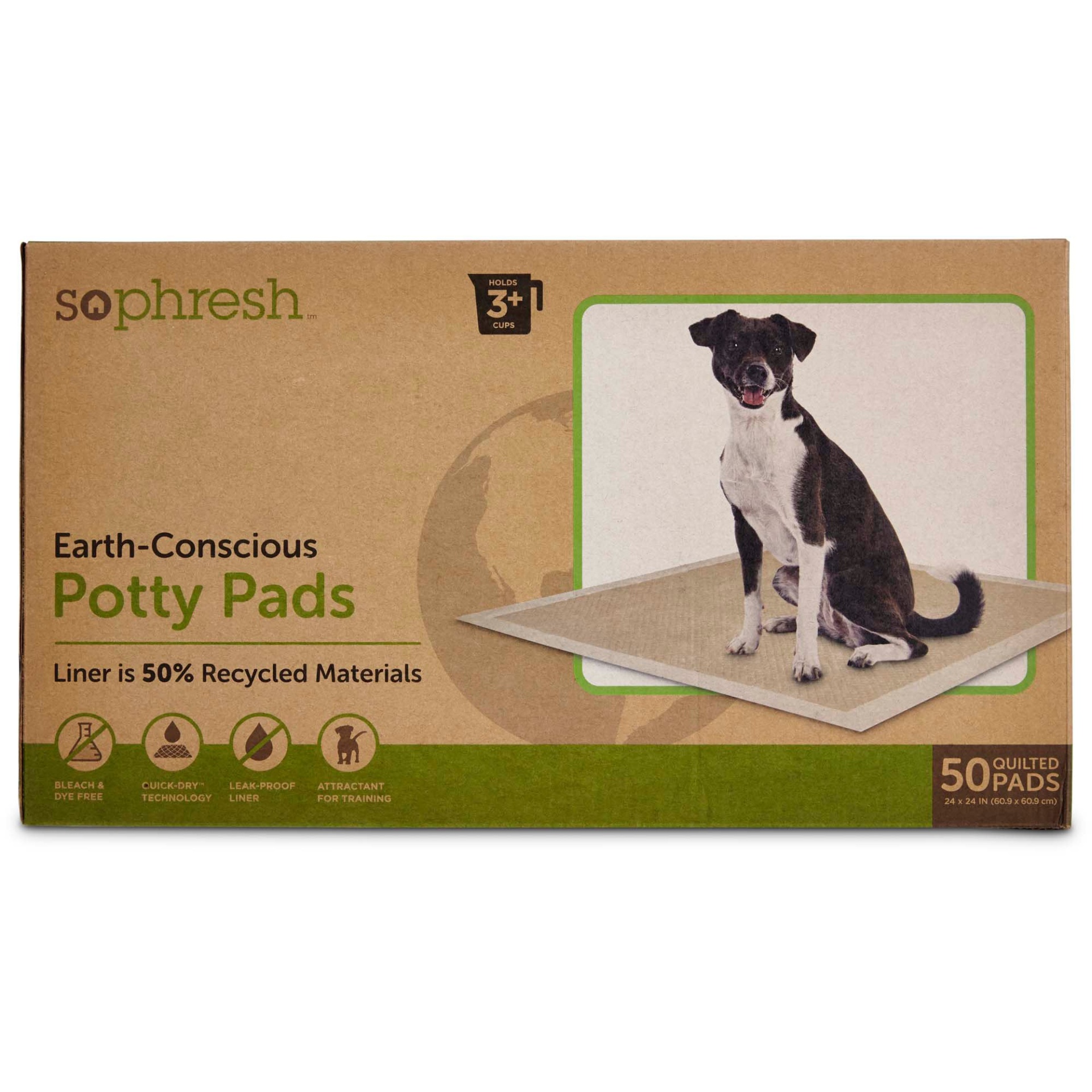 slide 1 of 1, So Phresh Earth-Conscious Potty Pads, 50 ct