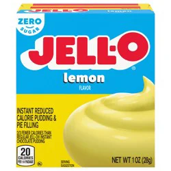 Jell-O Lemon Flavor Zero Sugar Instant Reduced Calorie Pudding & Pie Filling Mix, 1 oz Box