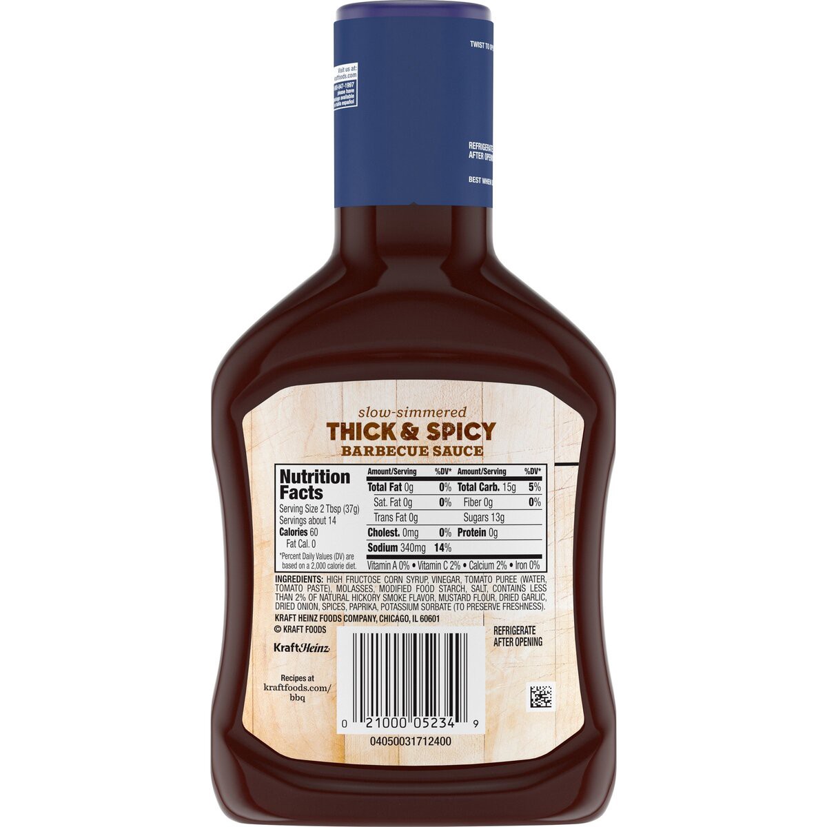 slide 8 of 8, Kraft Thick and Spicy Barbecue Sauce, 18 oz