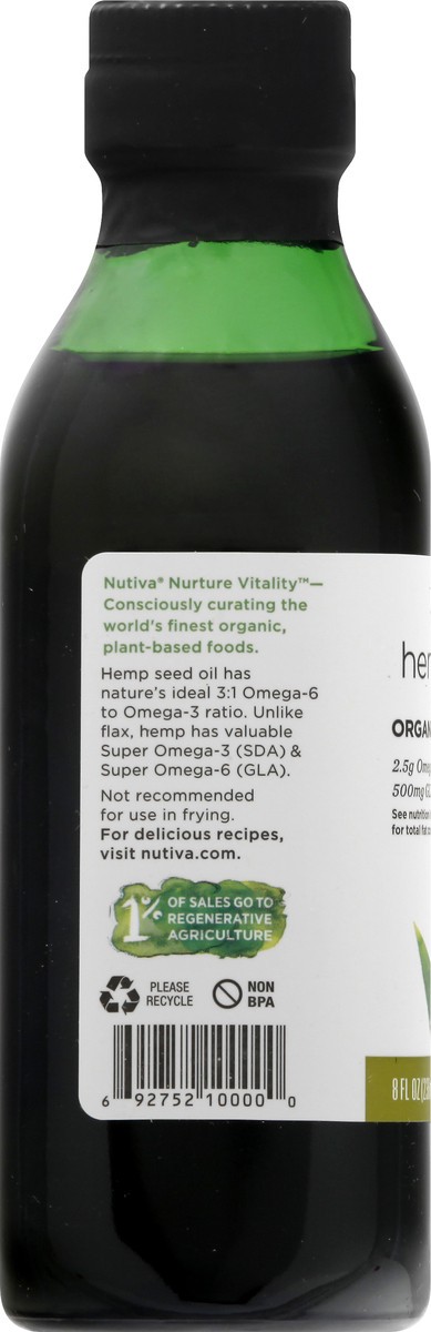 slide 8 of 10, Nutiva Cold Pressed Organic Hemp Oil, 8 fl oz