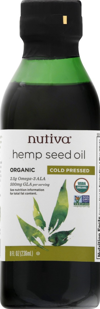 slide 6 of 10, Nutiva Cold Pressed Organic Hemp Oil, 8 fl oz