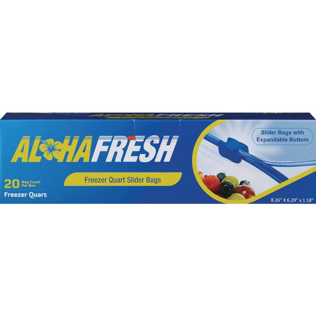 slide 1 of 1, Aloha Fresh Slider Bag Storage Freezer Quarts, 1 ct