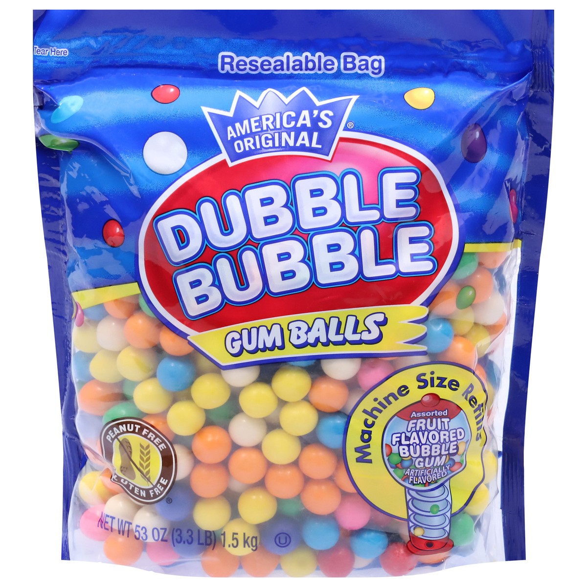 slide 1 of 1, Dubble Bubble Assorted Gum Balls 53 oz, 53 oz