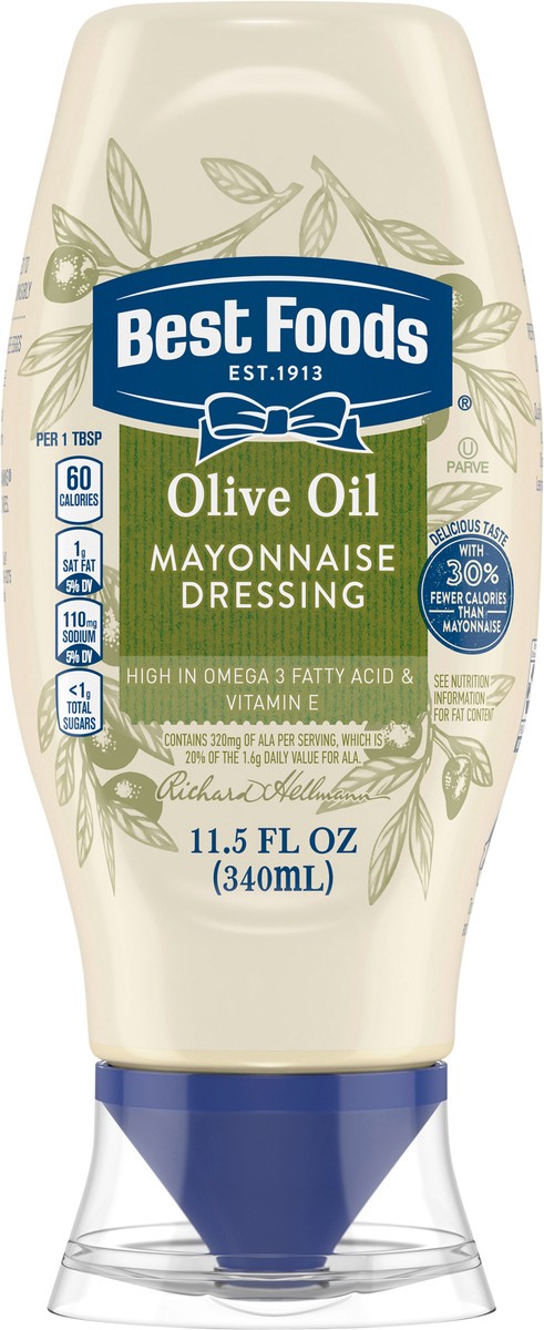 slide 4 of 6, Best Foods Mayonnaise Dressing with Olive Oil Squeeze, 11.5 oz, 11.5 fl oz