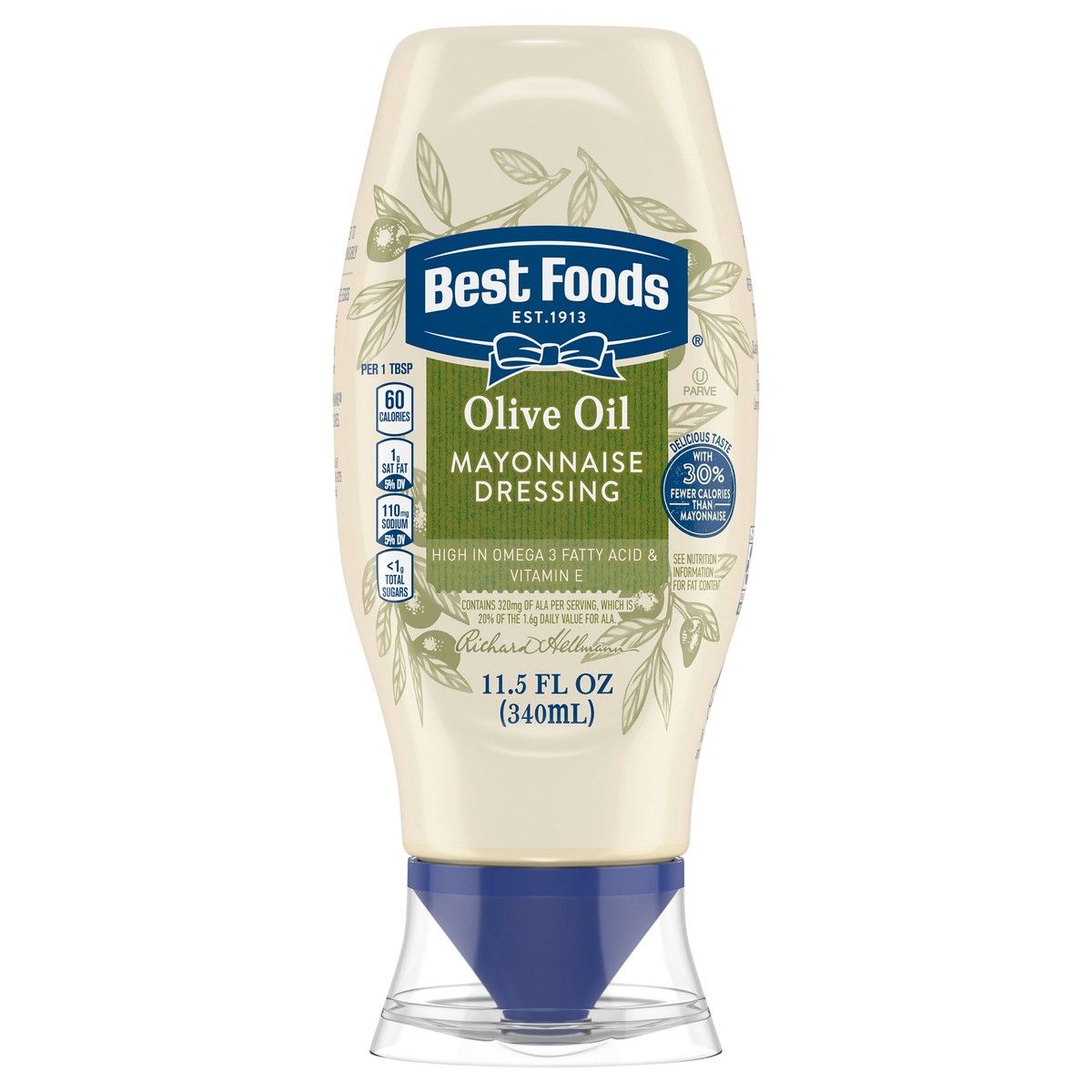 slide 1 of 6, Best Foods Mayonnaise Dressing with Olive Oil Squeeze, 11.5 oz, 11.5 fl oz