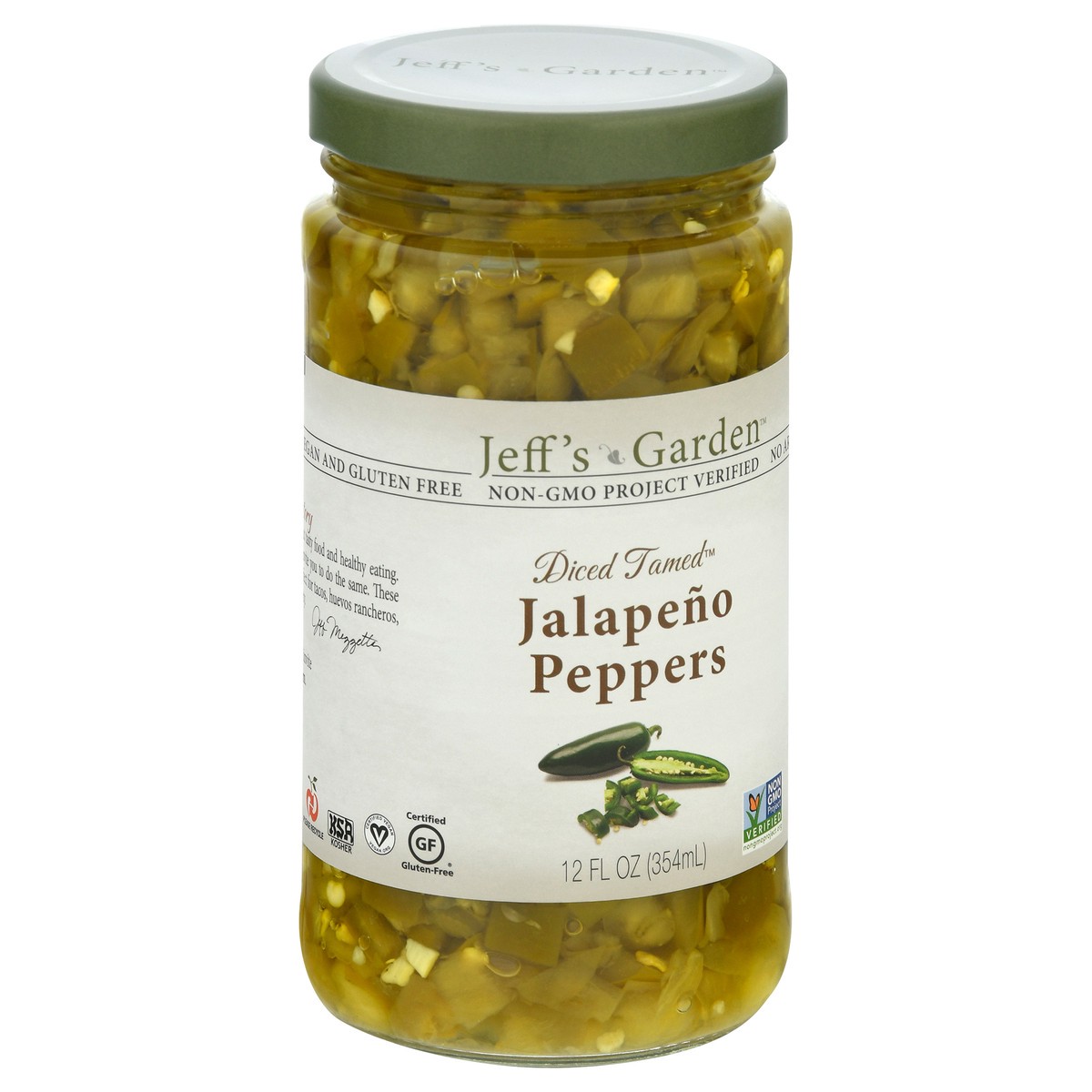 slide 2 of 9, Jeff's Garden Jeffs Naturals Jalapeno Pepper & Tom Diced, 12 oz