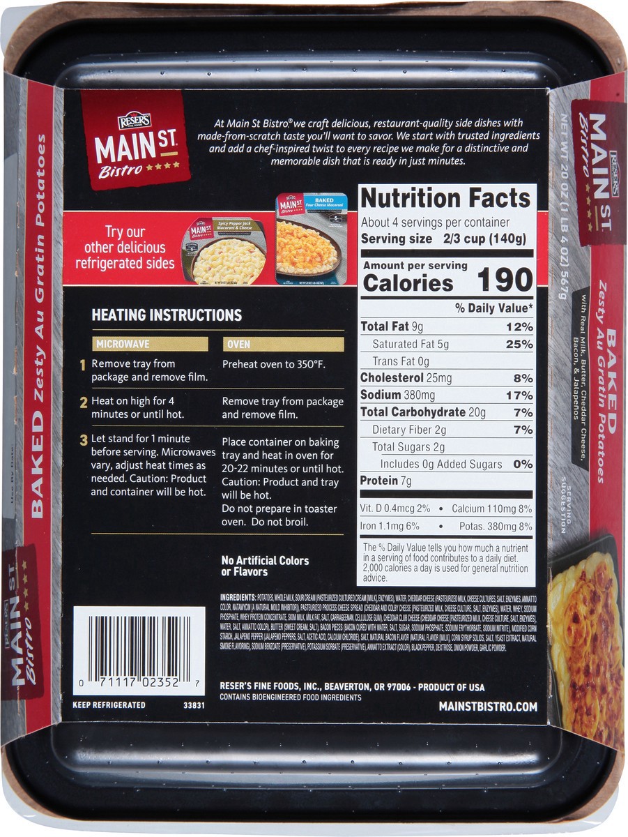slide 3 of 9, Main St. Bistro Zesty Au Gratin Potatoes, Baked, 20 oz