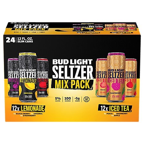 slide 1 of 1, Bud Light Lemonade & Iced Tea Seltzer Mix Variety Pack, 288 oz