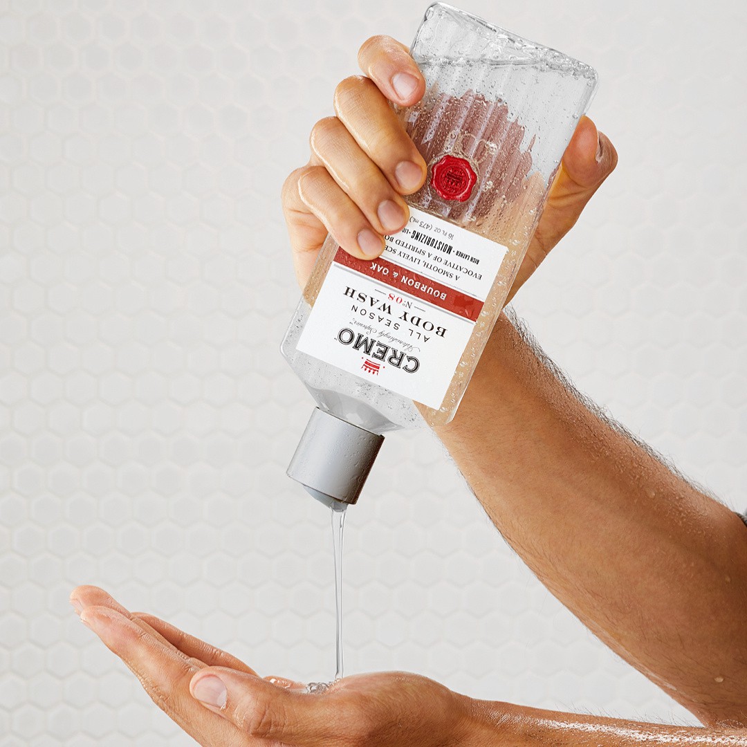 slide 3 of 5, Cremo All Season Body Wash, Bourbon & Oak, Masculine Scent with a Tantalizing Essence of Lively Distiller's Spices, 16oz, 16 fl oz