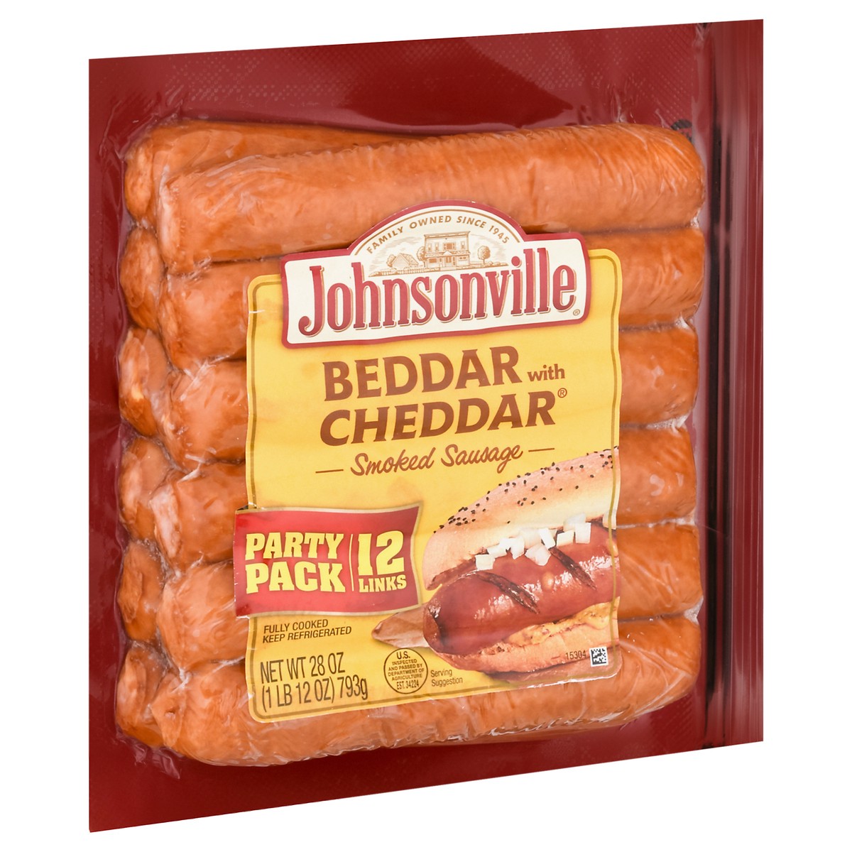 slide 7 of 9, Johnsonville Smoked Party Pack Beddar with Cheddar Smoked Sausage Links 12 ea, 12 ct