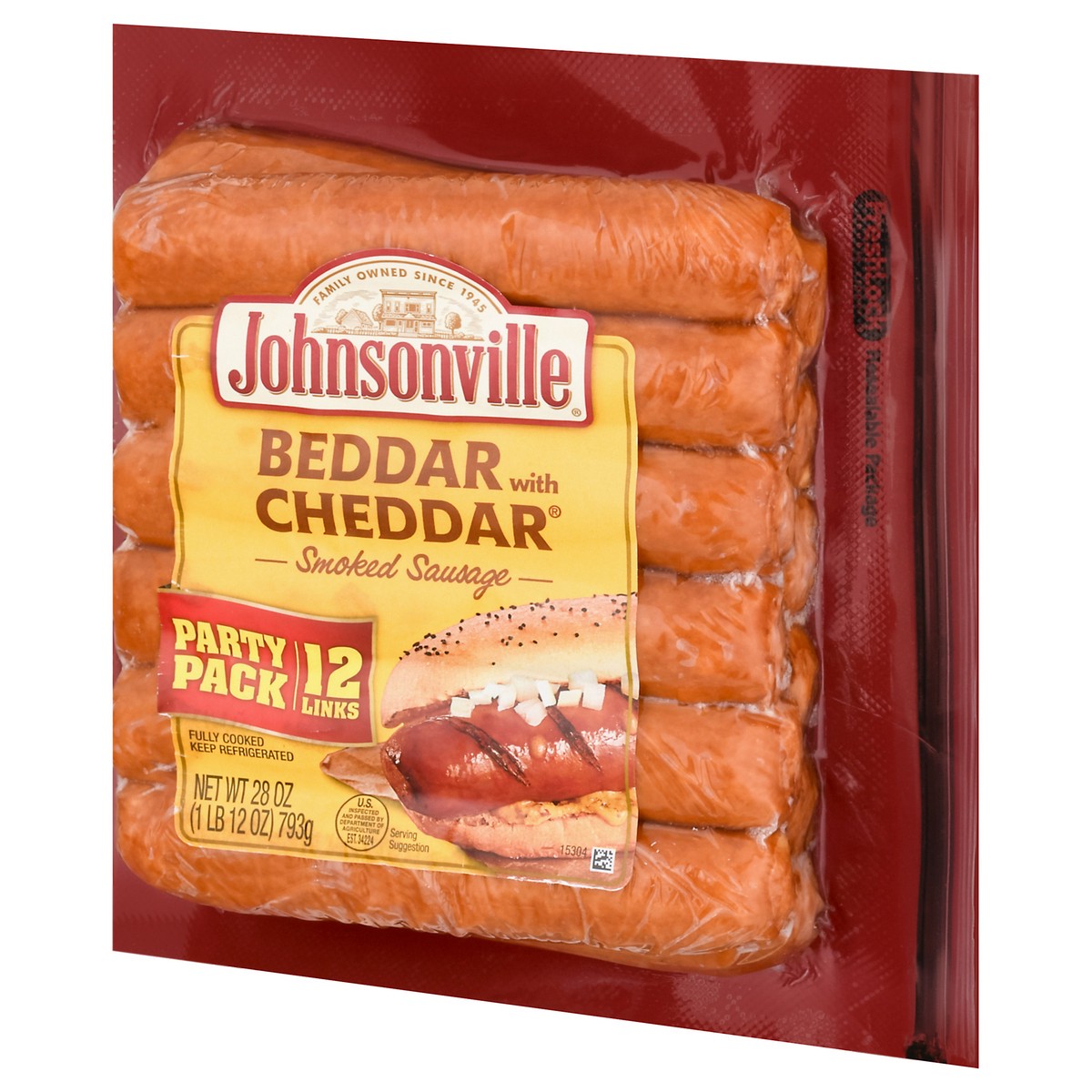 slide 2 of 9, Johnsonville Smoked Party Pack Beddar with Cheddar Smoked Sausage Links 12 ea, 12 ct