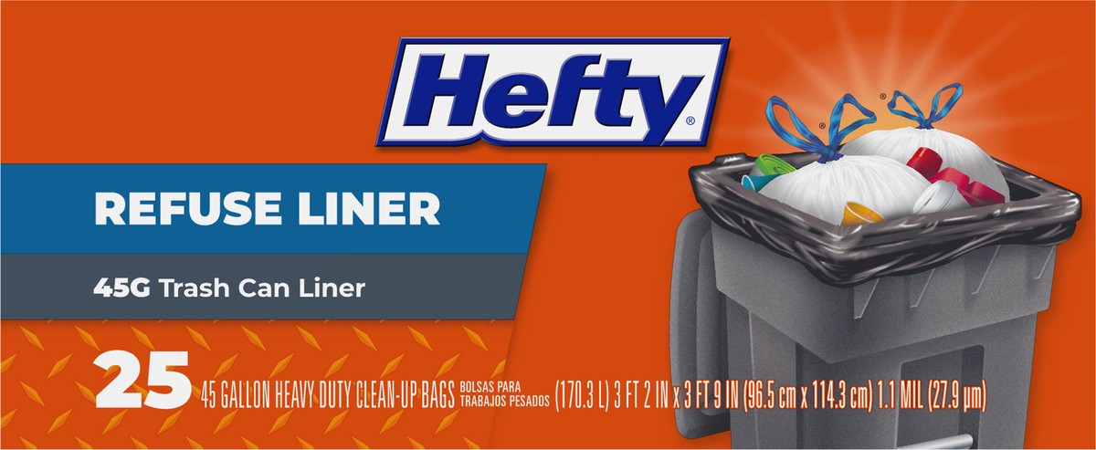 slide 6 of 9, Hefty Refuse Liner 45G 25ct carton, 25 ct