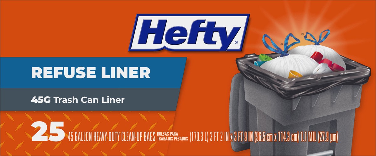 slide 5 of 9, Hefty Refuse Liner 45G 25ct carton, 25 ct