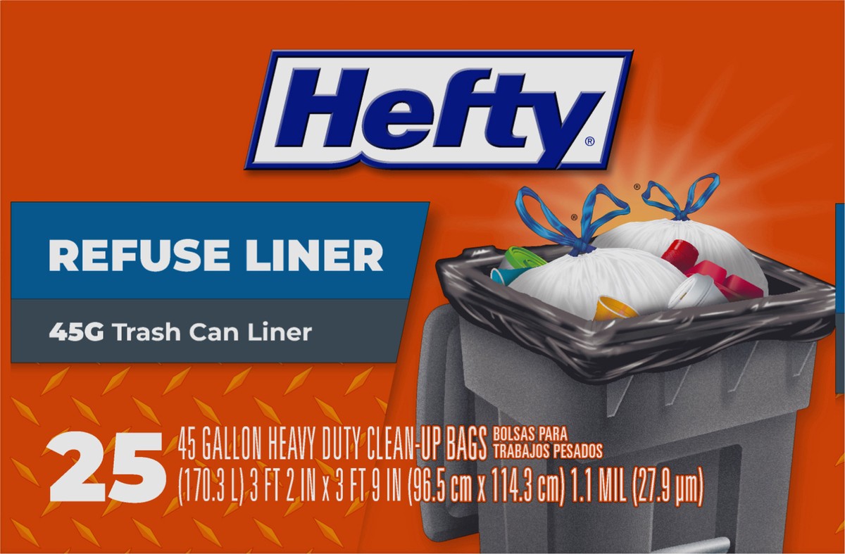 slide 9 of 9, Hefty Refuse Liner 45G 25ct carton, 25 ct