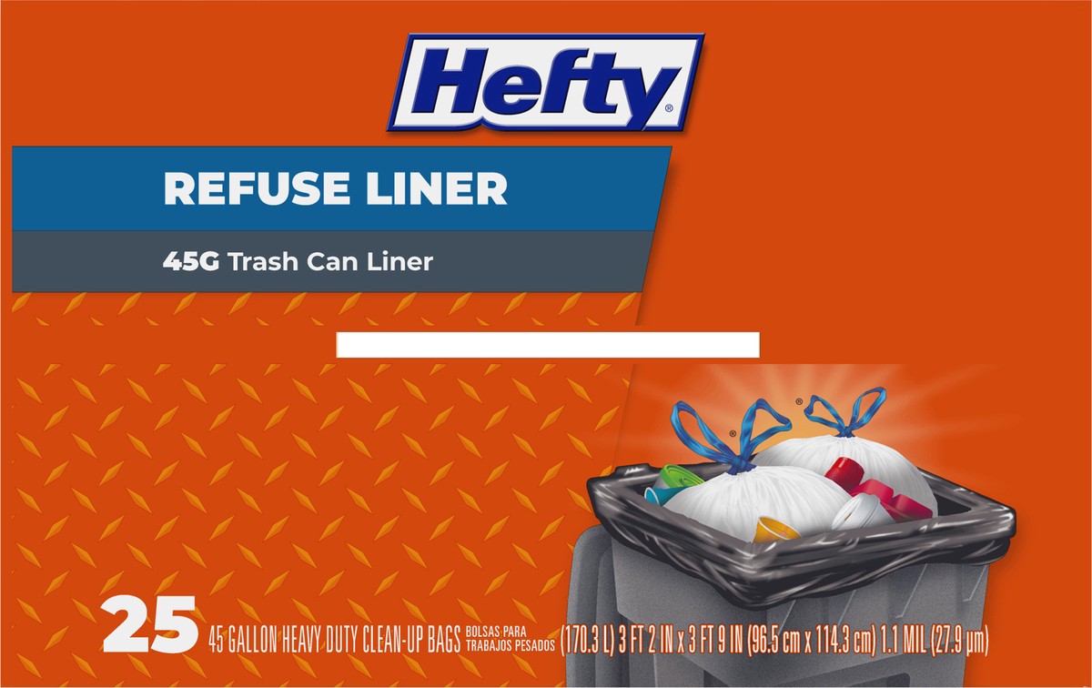 slide 7 of 9, Hefty Refuse Liner 45G 25ct carton, 25 ct