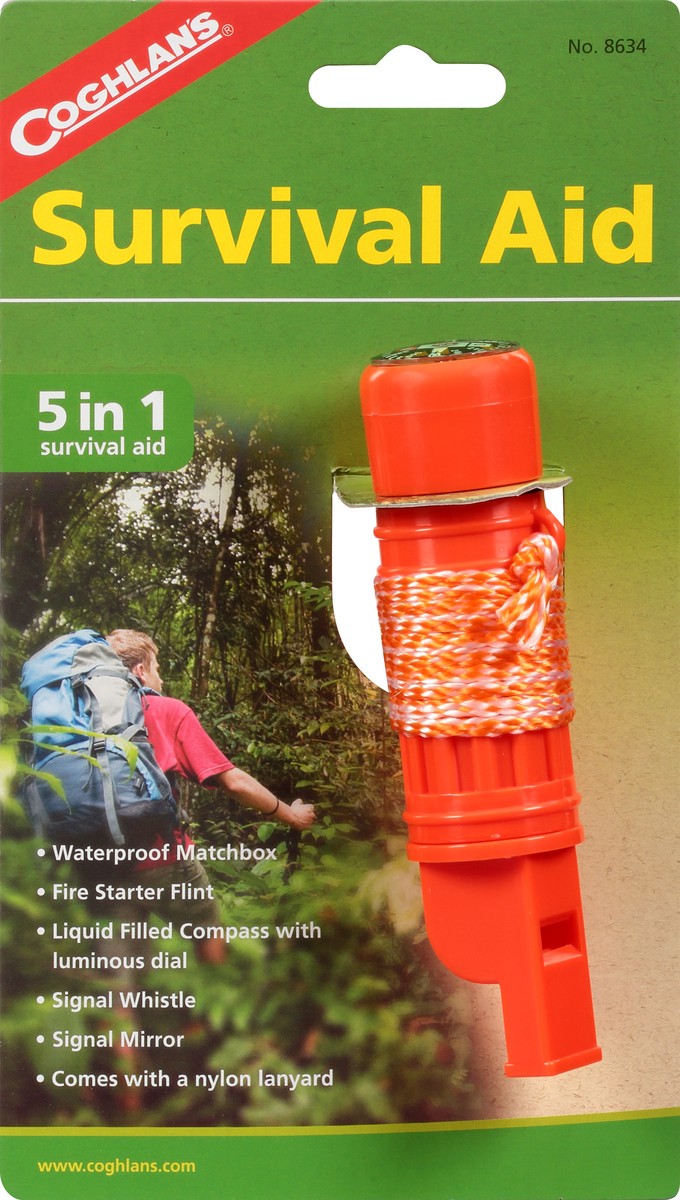 slide 1 of 9, Coghlan's 5-In-1 Survival Aid - Orange, 1 ct