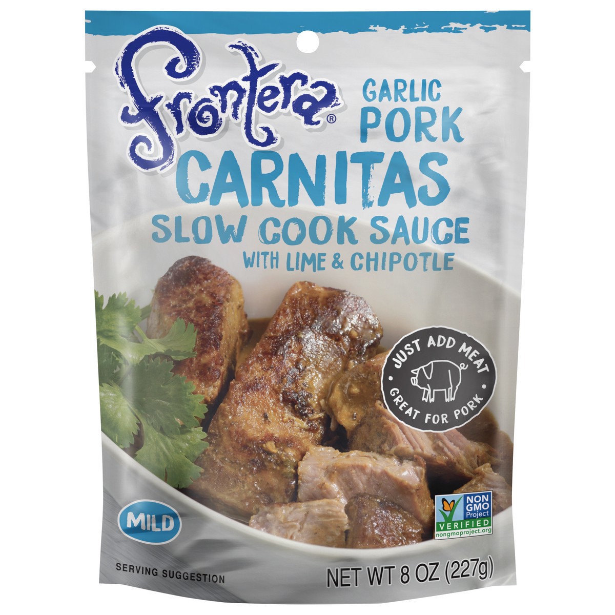 slide 1 of 3, Frontera Garlic Pork Carnitas Slow Cook Sauce, Mild, 8 oz., 8 oz