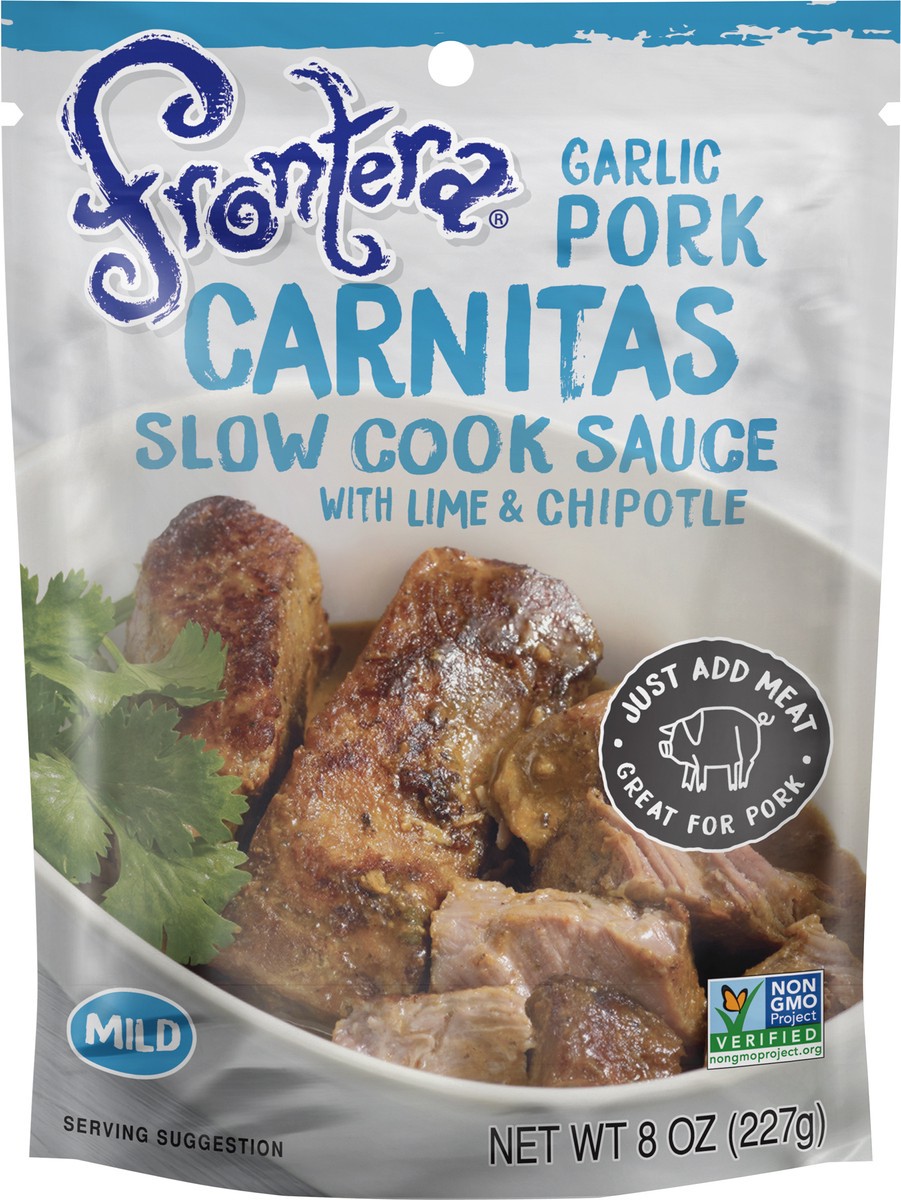 slide 3 of 3, Frontera Garlic Pork Carnitas Slow Cook Sauce, Mild, 8 oz., 8 oz