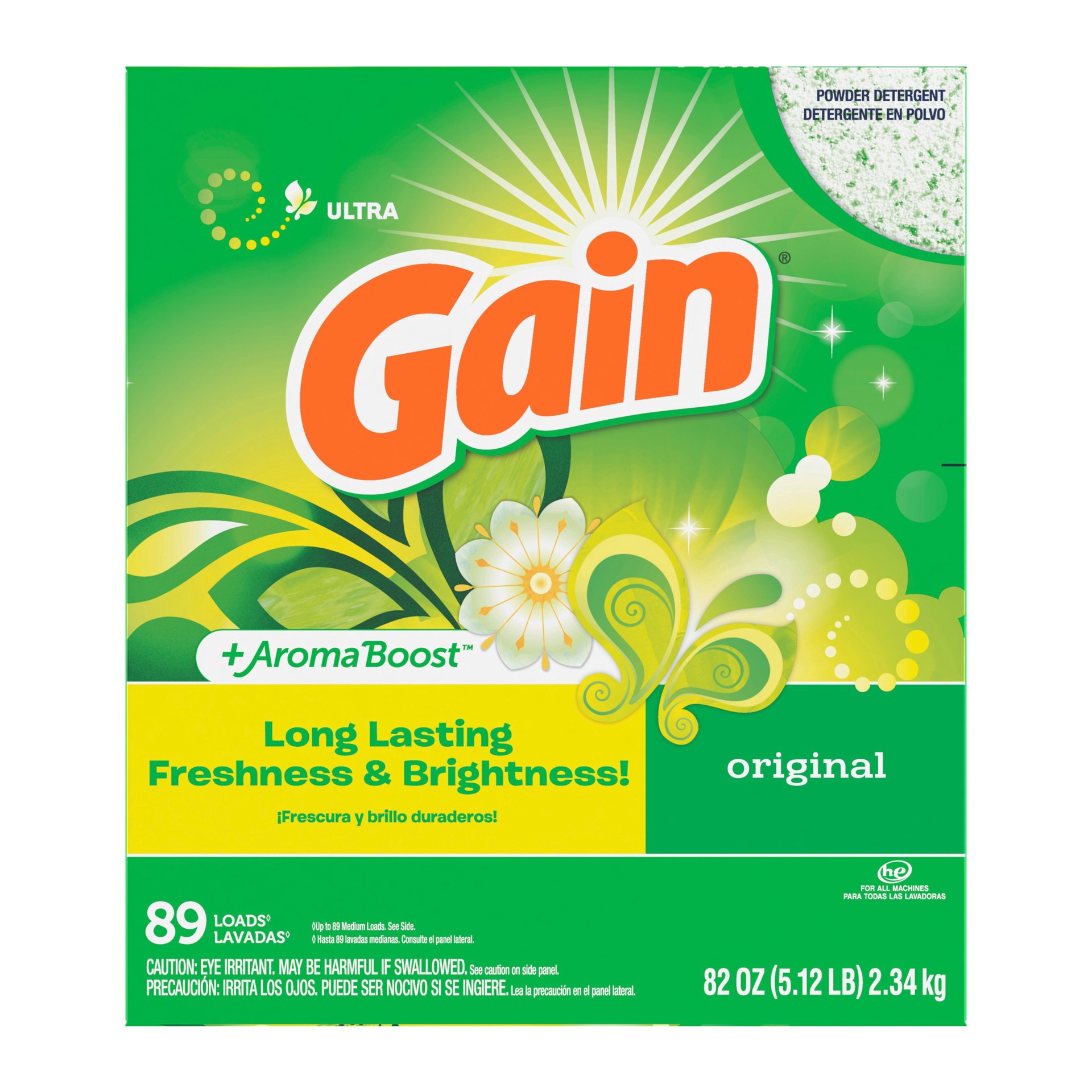 slide 1 of 6, Gain Powder Laundry Detergent, Original Scent, 89 Loads, 82 OZ, 82 oz
