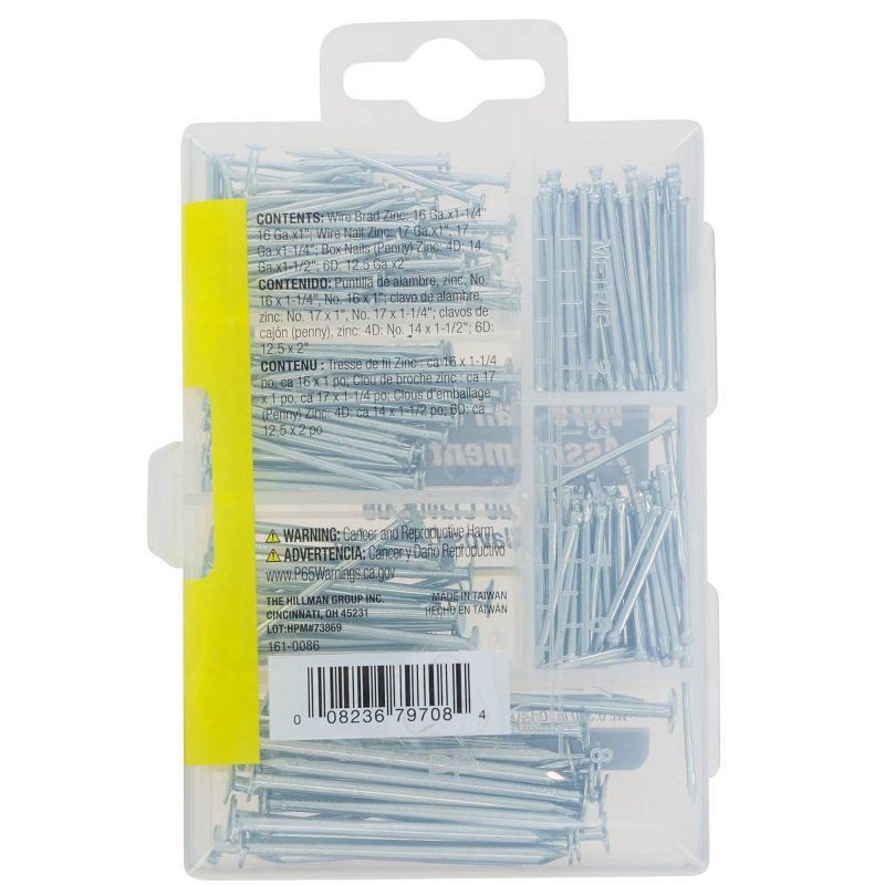 slide 2 of 6, Hillman 266pc Small Wire and Brad Nails Kit, 266 ct