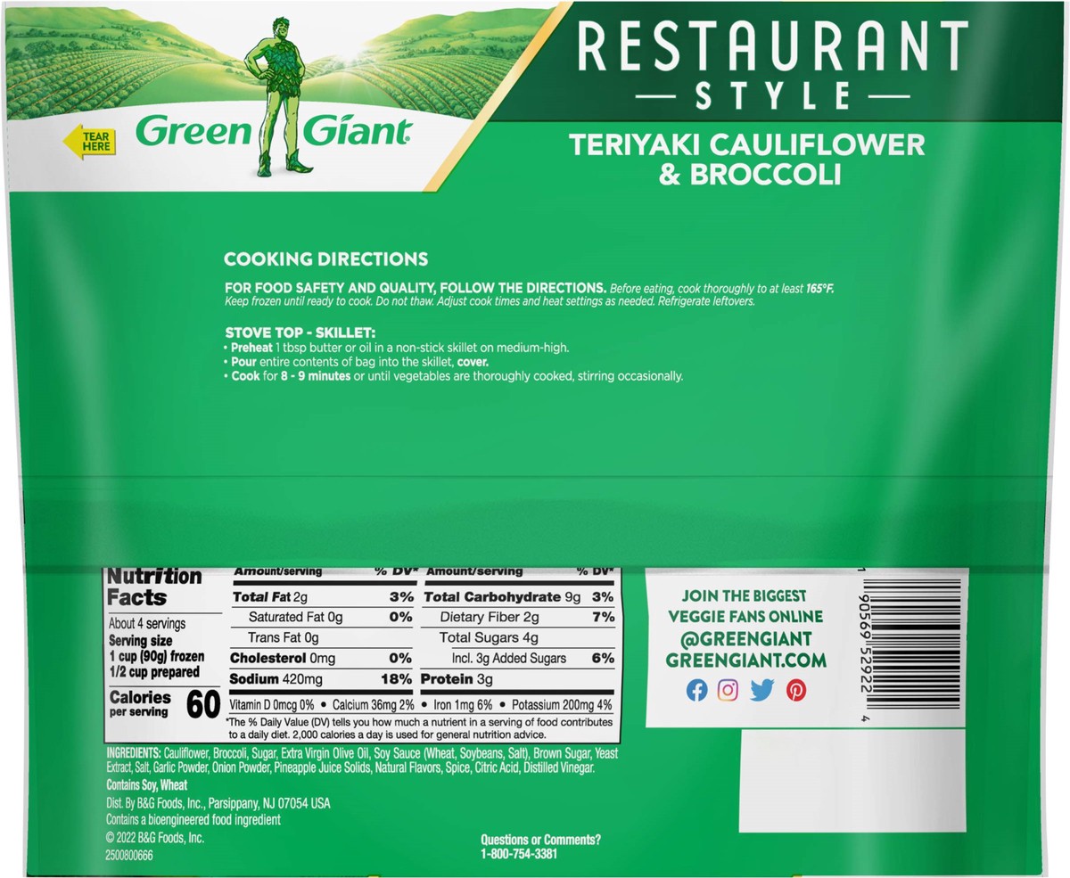 slide 3 of 9, Green Giant Restaurant Style Teriyaki Cauliflower & Broccoli, 12 oz