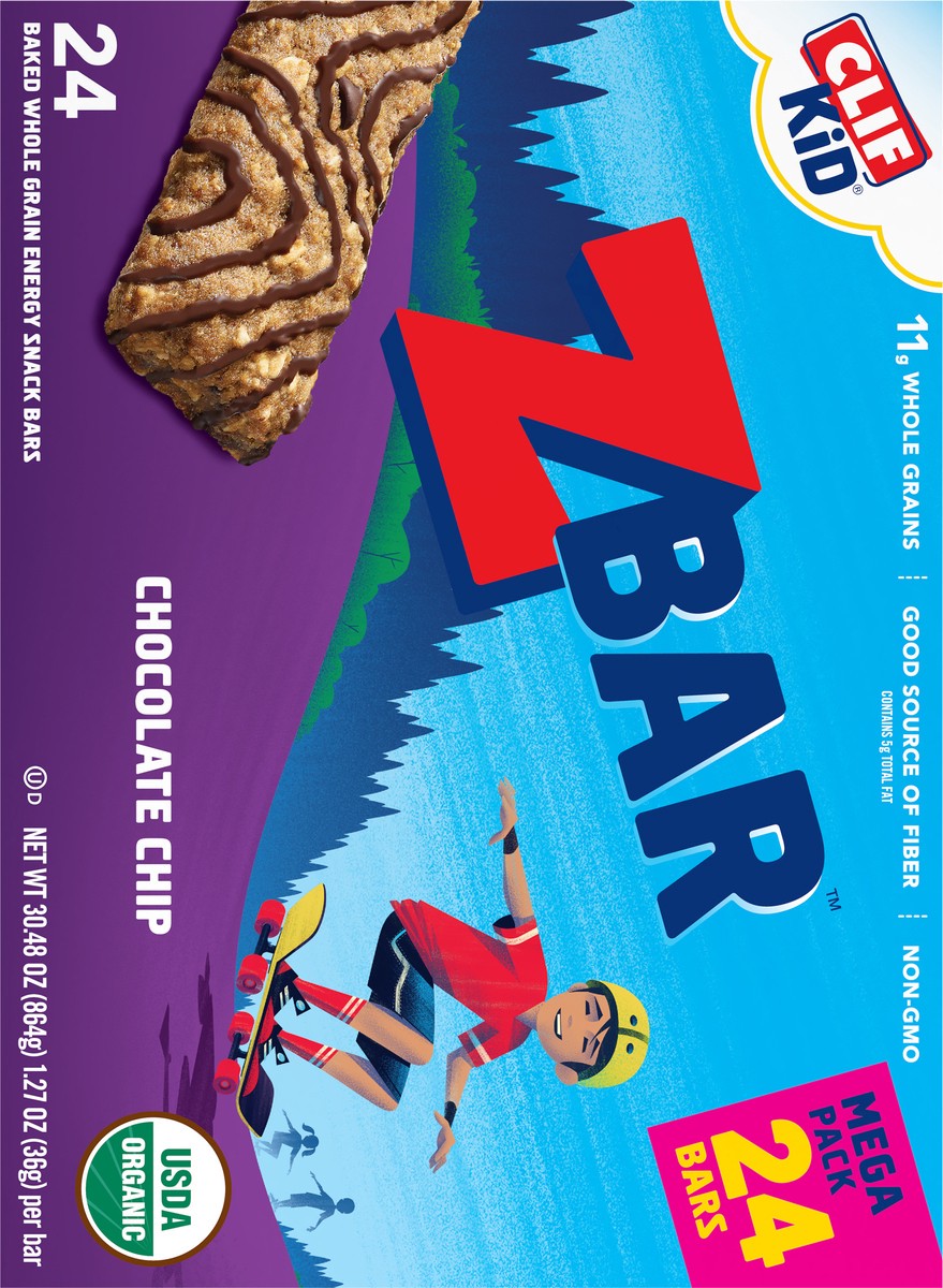 slide 4 of 9, Zbar - Chocolate Chip - Soft Baked Whole Grain Snack Bars - USDA Organic - Non-GMO - Plant-Based - 1.27 oz. (24 Pack), 30.48 oz