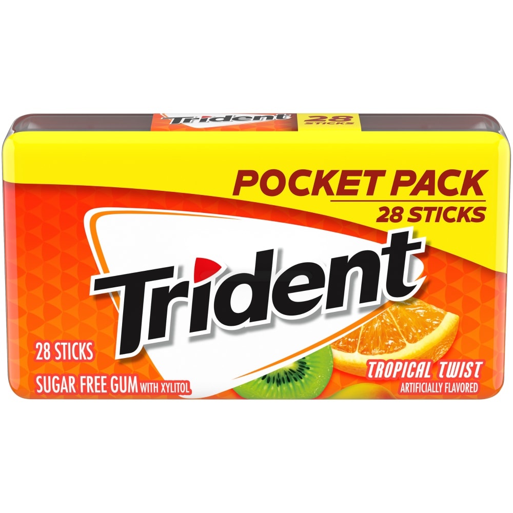 slide 1 of 1, Trident Tropical Pocket Pack 1.08oz/28ct, 1.08 oz, 28 ct