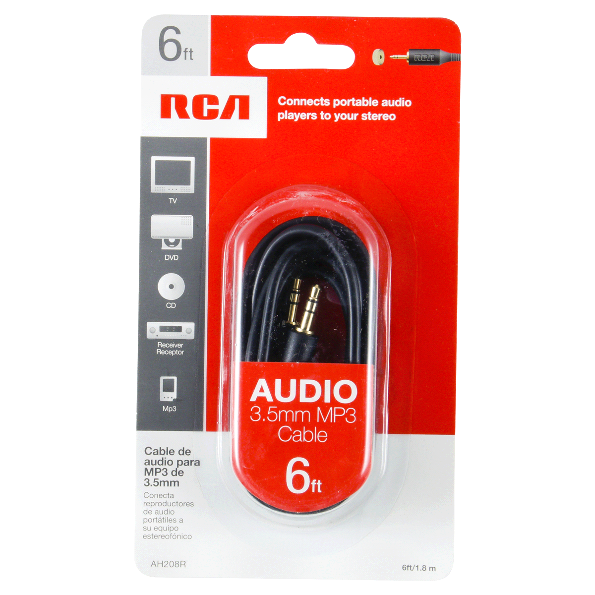slide 1 of 2, RCA Extension Cable Ah208r 3.5mm, 6 ft