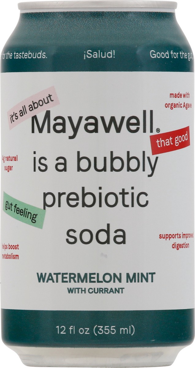 slide 2 of 13, Mayawell Watermelon Mint Prebiotic Soda with Currant - 12 fl oz, 12 fl oz
