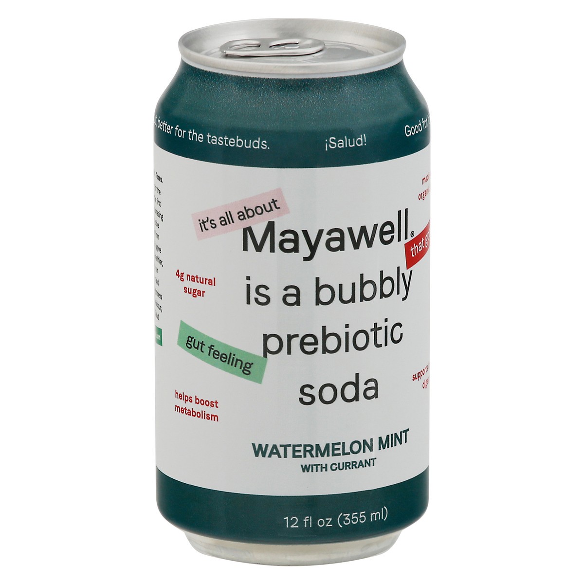 slide 5 of 13, Mayawell Watermelon Mint Prebiotic Soda with Currant - 12 fl oz, 12 fl oz