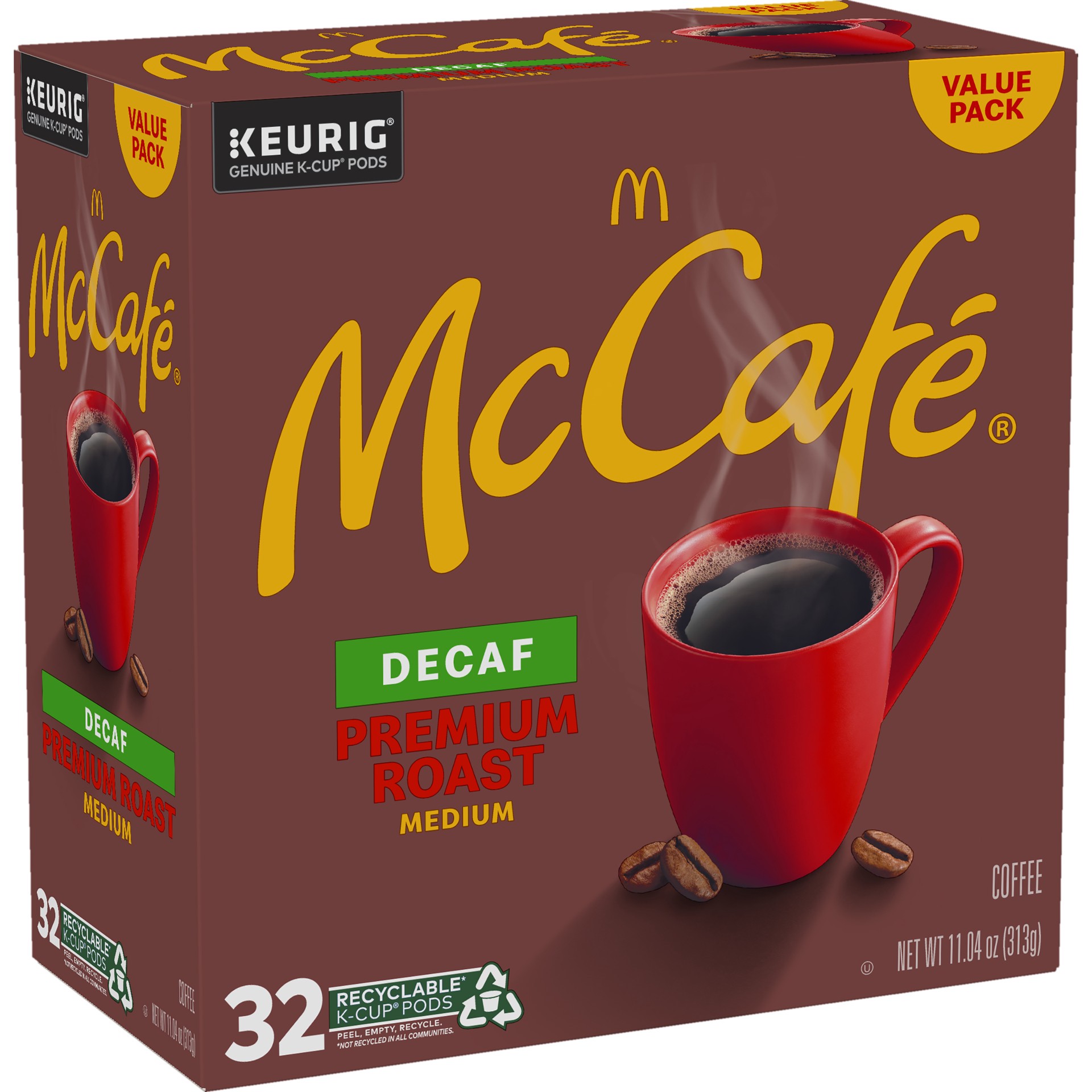 slide 4 of 5, McCafé Premium Roast Decaf Coffee K-Cup Pods, 32 ct Box, 32 ct