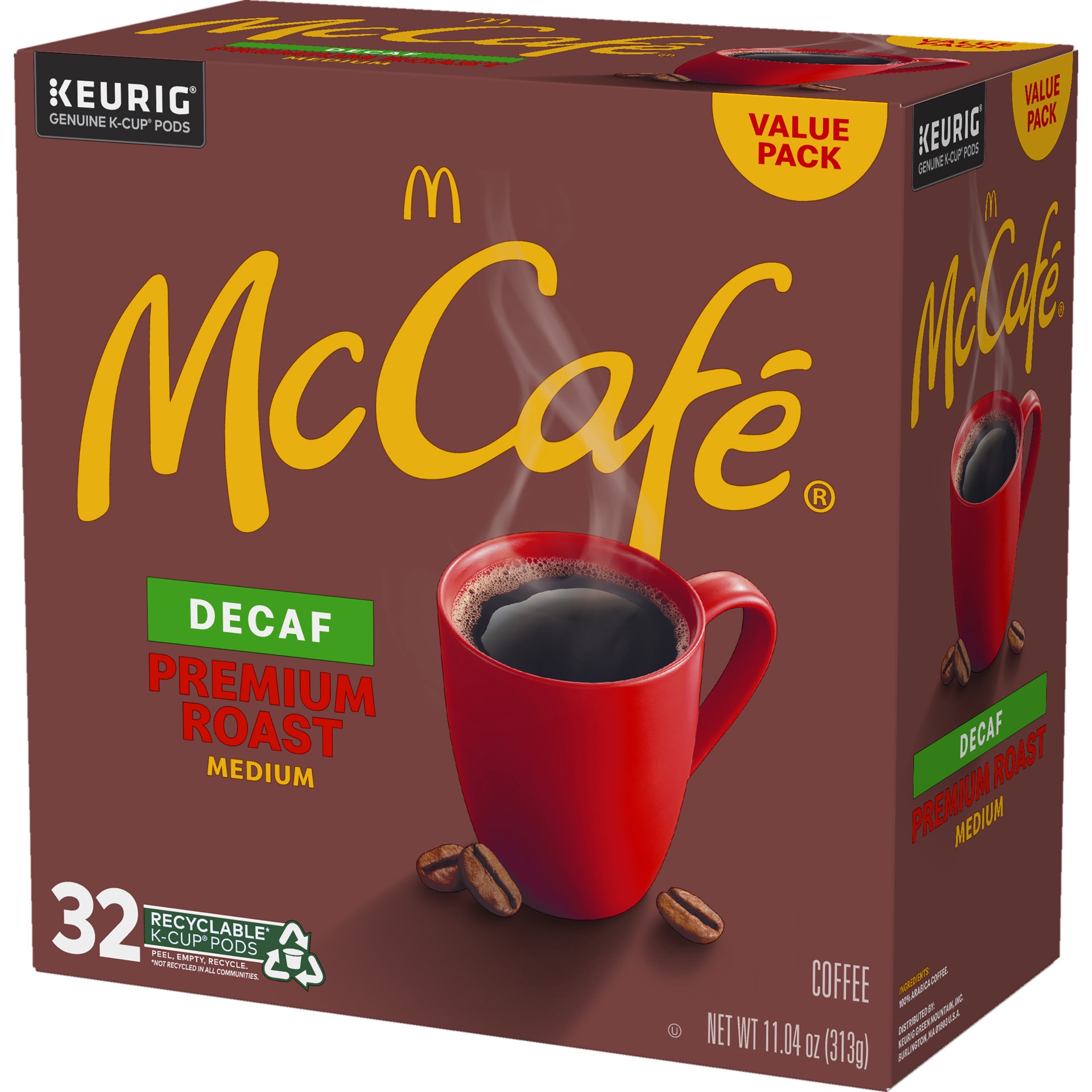 slide 5 of 5, McCafé Premium Roast Decaf Coffee K-Cup Pods, 32 ct Box, 32 ct