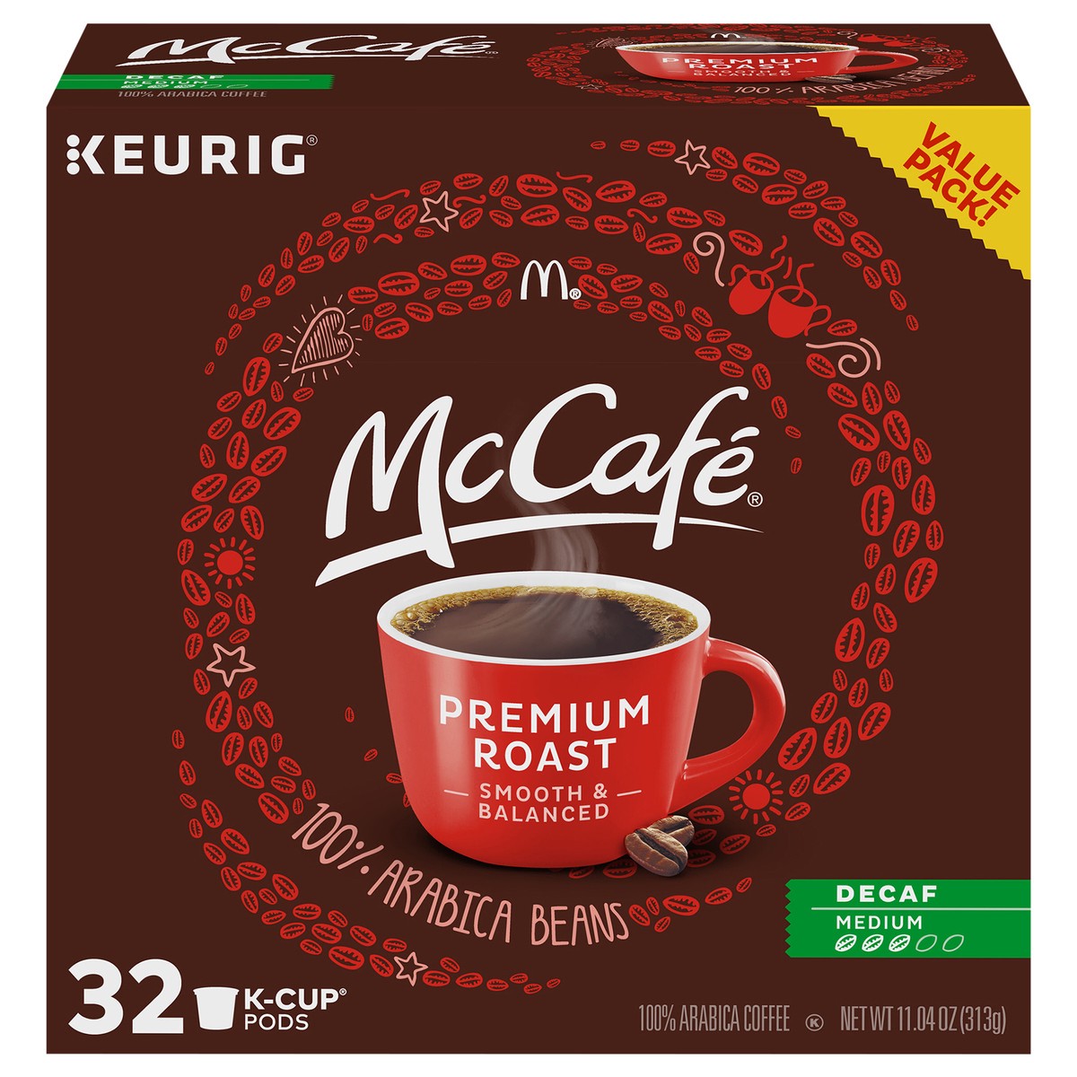 slide 1 of 5, McCafé Premium Roast Decaf Coffee K-Cup Pods, 32 ct Box, 32 ct