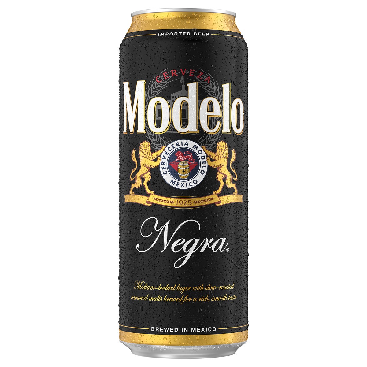 slide 1 of 9, Modelo Negra Amber Lager Mexican Import Beer, 24 fl. oz. Can, 5.4% ABV, 24 fl oz