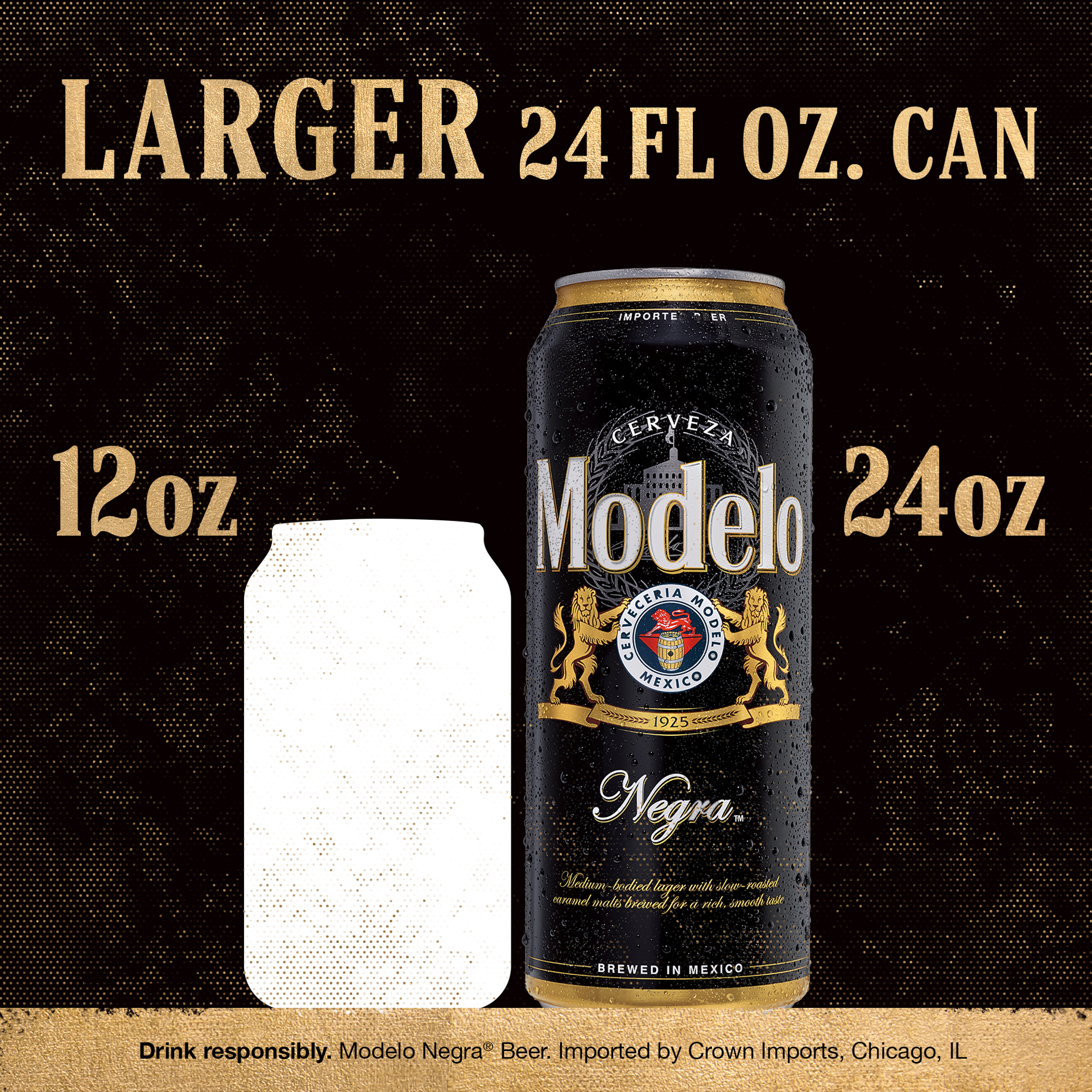 slide 2 of 9, Modelo Negra Amber Lager Mexican Import Beer, 24 fl oz Can, 5.4% ABV, 24 oz