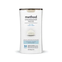 Method Dishwasher Detergent Packs, Free + Clear, 54 count
