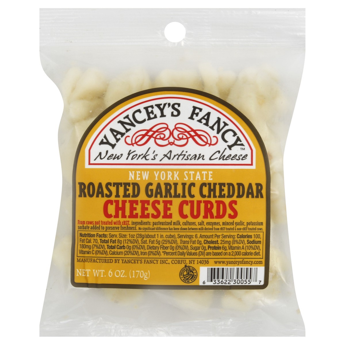 slide 5 of 5, Yancey's Fancy Cheese Curds 6 oz, 1 ct