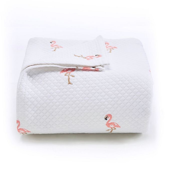 slide 3 of 3, Lamont Home Caribbean Flamingo Twin Coverlet - White, 1 ct