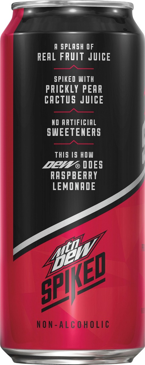 slide 4 of 7, Mountain Dew Spiked Non-Alcoholic Raspberry Lemonade Soda - 16 oz, 16 oz