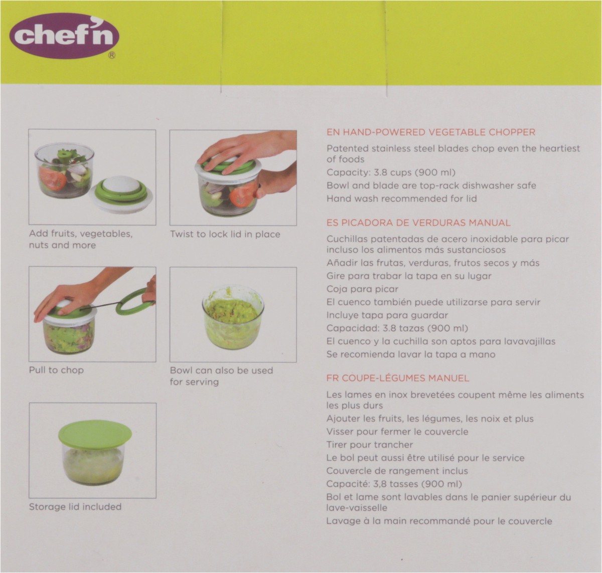 slide 11 of 11, Chef'n Hand Powered Vegetable Chopper 1 ea, 1 ct