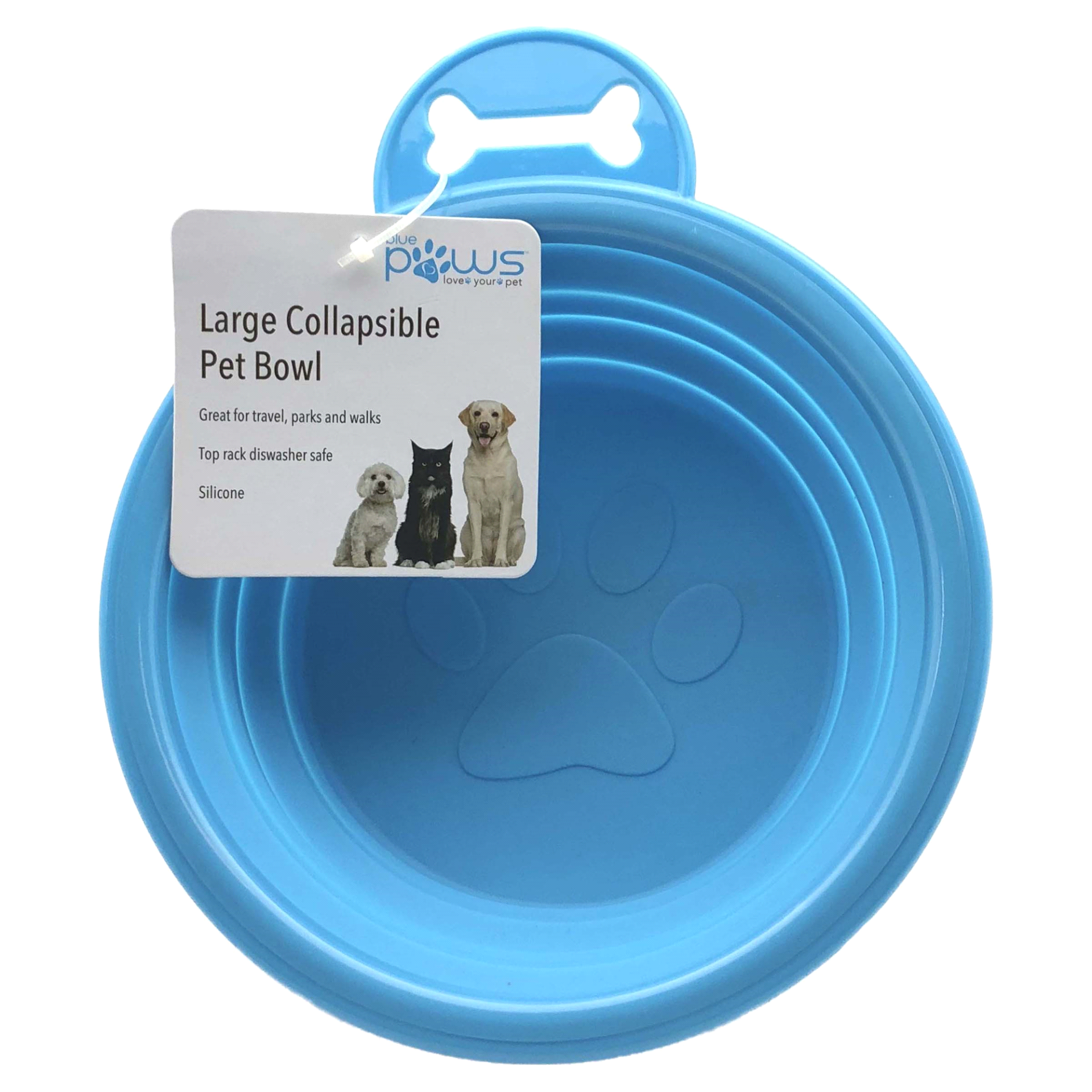 slide 1 of 1, Blue Paws Large Collapsible Pet Bowl, 1 ct