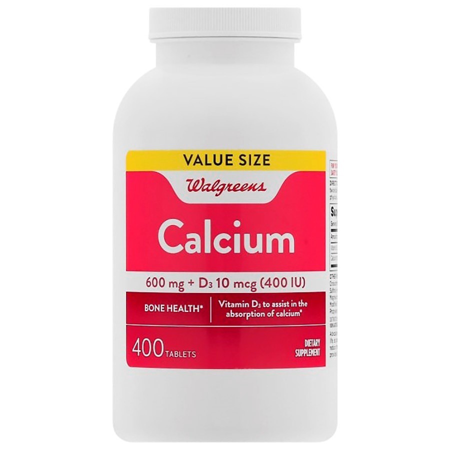 slide 1 of 1, Walgreens 600Mg + D3 Calcium Tablets, 400 ct