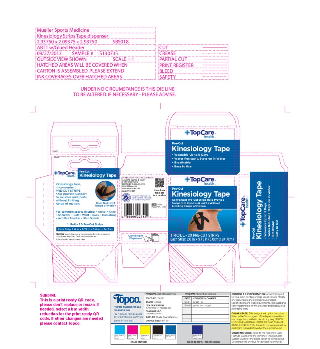 slide 13 of 14, TopCare Health Pre-Cut Kinesiology Tape 1 ea, 1 ct