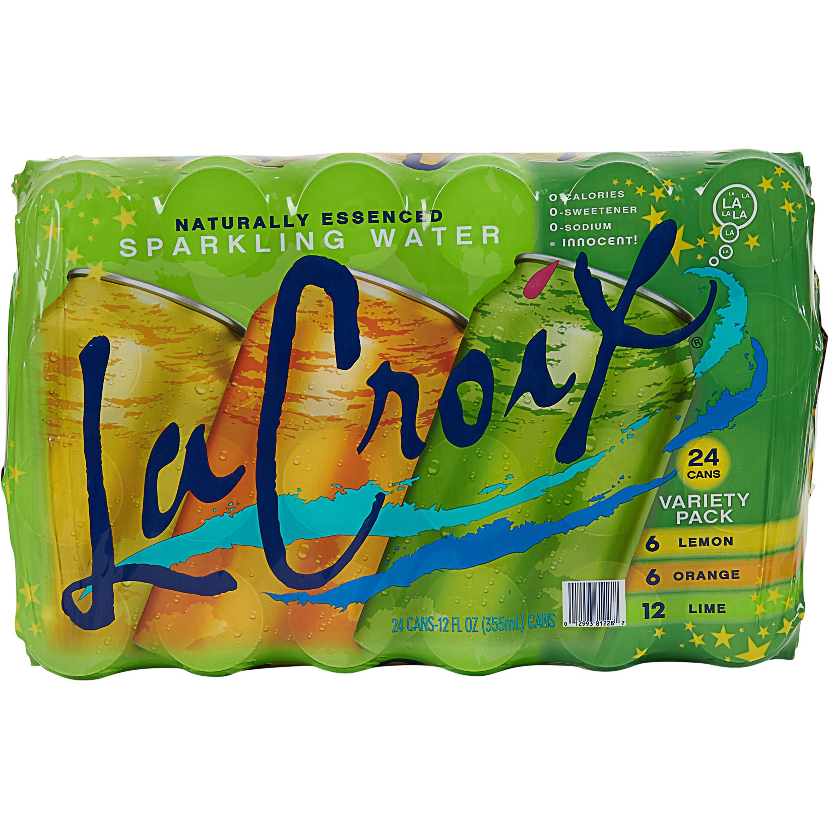 slide 1 of 2, La Croix Lacroix Sparkling Var Lemon, Lime And Orange, 24 ct; 12 fl oz